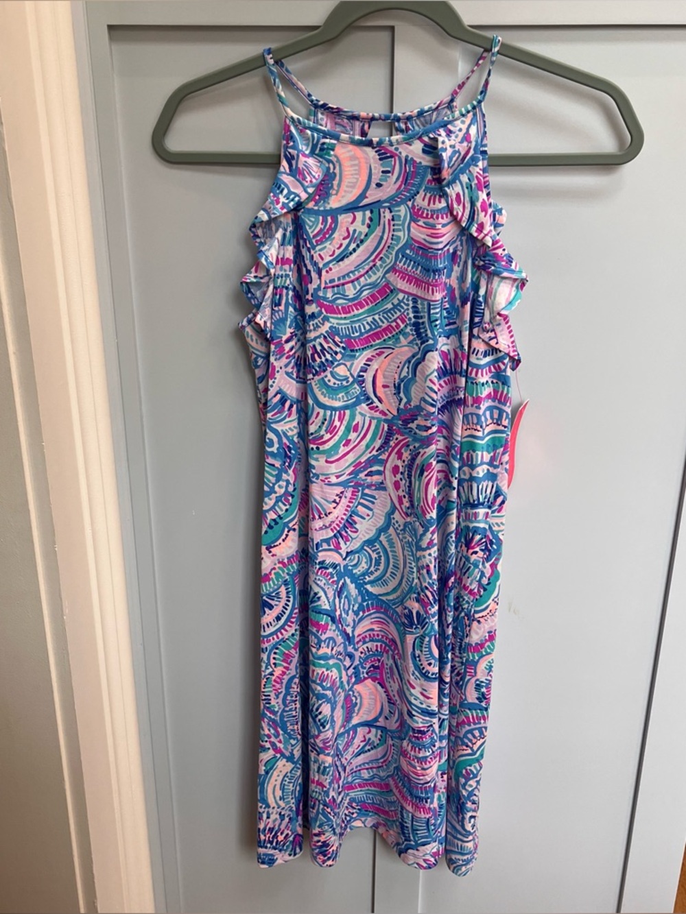 Lilly Pulitzer XS Billie Ruffle Strappy Swing Dress Happy As A Clam NWT